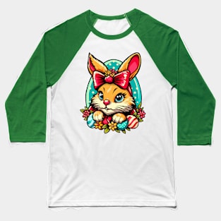 Easter Bunny With a Bow Baseball T-Shirt